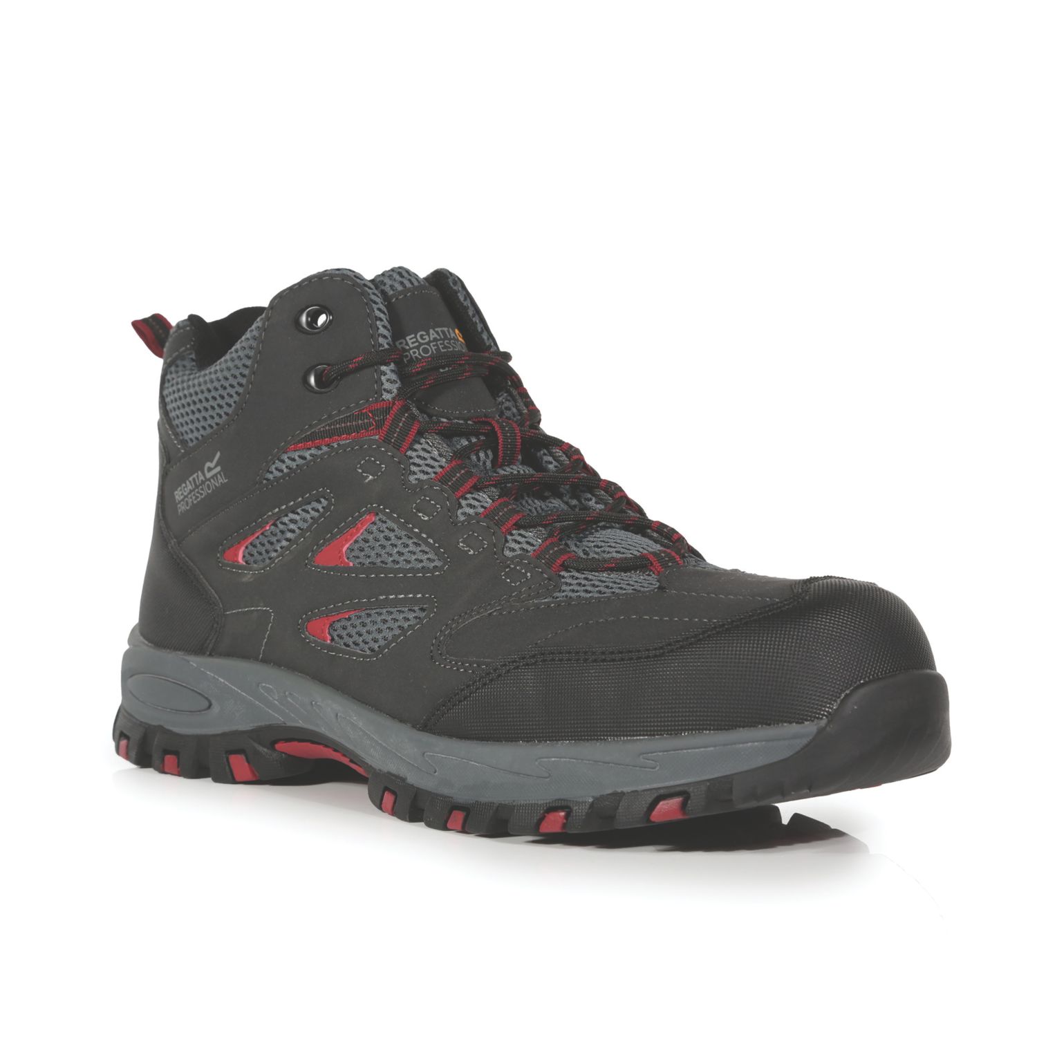 Regatta Mudstone S1 Size 7 Ash/Rio Red Water-Resistant Steel Toe Cap Safety Boots (105JR)