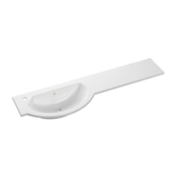 Alaska Bathroom Fitted Furniture Pack LH Vanity with Basin Dark Green Matt 1244mm x 355mm x 997mm