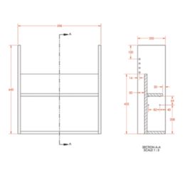 Alaska Bathroom Fitted Furniture Pack LH Vanity with Basin Dark Green Matt 1244mm x 355mm x 997mm