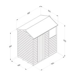 Forest Beckwood 6' x 4' (Nominal) Reverse Apex Shiplap Timber Shed with Base & Assembly