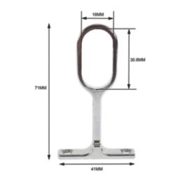 Essentials Oval Rail Centre Brackets Polished Stainless Steel 30mm 2 Pack
