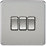 Knightsbridge  10AX 3-Gang 2-Way Light Switch  Brushed Chrome