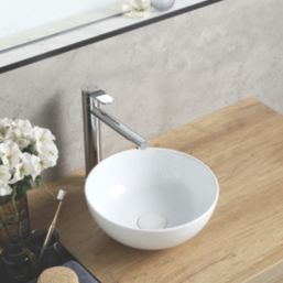 Swirl Chagan White Basin No Tap Holes 328mm