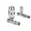 Terrier  15mm x 1/2" White/Chrome Straight & L/S Standard Thermostatic Radiator Valve & Lockshield
