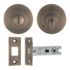 Smith & Locke Antique Brass Mortice Latch & Thumbturn Set 76mm Case - 57mm Backset