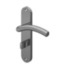 Cooke & Lewis Bourne Fire Rated WC Lever on Backplate Handle Pair Polished / Black Nickel