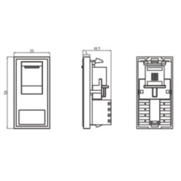 Knightsbridge  Modular RJ11 Telephone / Data Socket Grey with Grey Inserts