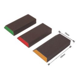 Magnusson  80/120/180 Grit Multi-Material Angled Sanding Sponge 125mm x 75mm 3 Piece Set