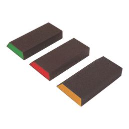 Magnusson  80/120/180 Grit Multi-Material Angled Sanding Sponge 125mm x 75mm 3 Piece Set