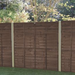 Forest TP Super Lap  Fence Panels Dark Brown 6' x 5' 6" Pack of 3