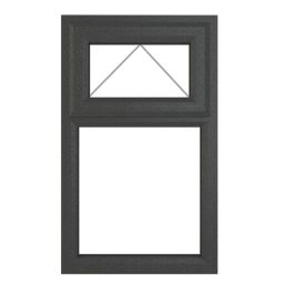 Crystal  Top Opening Clear Double-Glazed Casement Anthracite Grey uPVC Window 610mm x 1115mm