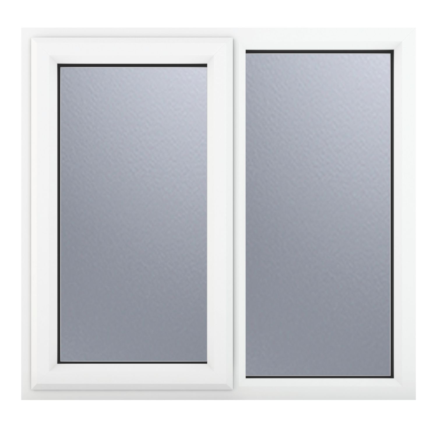 Crystal Left-Hand Opening Obscure Triple-Glazed Casement White uPVC Window 1190mm x 1190mm (106JN)