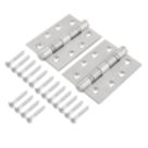 Eclipse  Satin Stainless Steel Grade 13 Fire Rated Ball Bearing Hinges 102mm x 76mm 2 Pack
