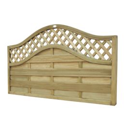 Forest Prague  Lattice Curved Top Fence Panels Natural Timber 6' x 3' Pack of 5