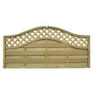 Forest Prague  Lattice Curved Top Garden Fence Panel Natural Timber 6' x 3' Pack of 5