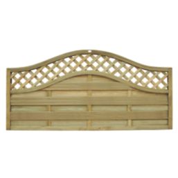 Forest Prague  Lattice Curved Top Fence Panels Natural Timber 6' x 3' Pack of 5