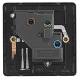 Arlec  13A 1-Gang SP Switched Socket Black Nickel  with Black Inserts