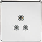 Knightsbridge SF5APCG 5A 1-Gang Unswitched Socket Polished Chrome with Colour-Matched Inserts