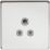 Knightsbridge  5A 1-Gang Unswitched Socket Polished Chrome with Colour-Matched Inserts