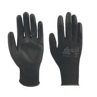 Keep Safe  PU Palm Gloves Black X Large