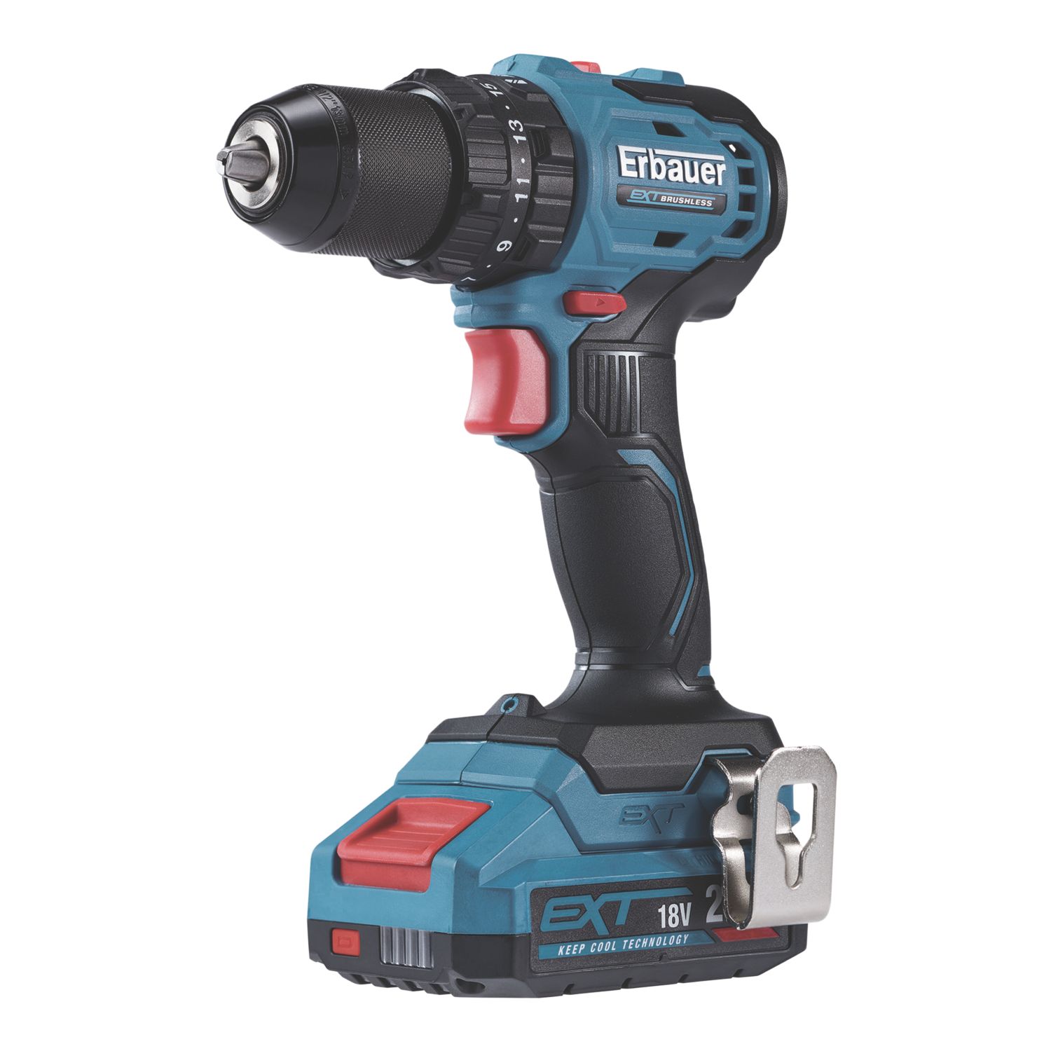 Erbauer ECCD18-Li 18V 1 x 2.0Ah Li-Ion EXT Brushless Cordless Combi Drill (107AF)