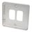 Hager Sollysta WRGP2BS 2-Module Grid Faceplate Brushed Steel