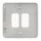 Hager Sollysta WRGP2BS 2-Module Grid Faceplate Brushed Steel