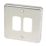 Hager Sollysta WRGP2BS 2-Module Grid Faceplate Brushed Steel