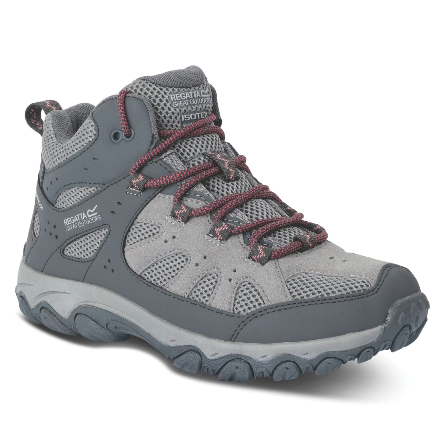 Regatta Edgepoint IV Mid Size 7 Womens Dark Steel / Dusty Rose Waterproof Non Safety Work Boots (107AT)