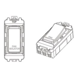 Knightsbridge  10A Grid 3-Pole Fan Isolator Switch Matt White