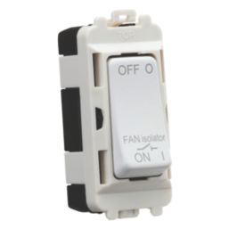Knightsbridge  10A Grid 3-Pole Fan Isolator Switch Matt White