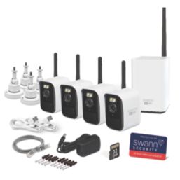 Swann SWNVK-MRMINISD4-EU 32GB SD Card 8-Channel 4K CCTV Long Range Wireless Security System & 4 x 4K Indoor & Outdoor Cameras