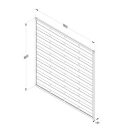 Forest Flat Double-Slatted  Fence Panels Natural Timber 6' x 6' Pack of 5