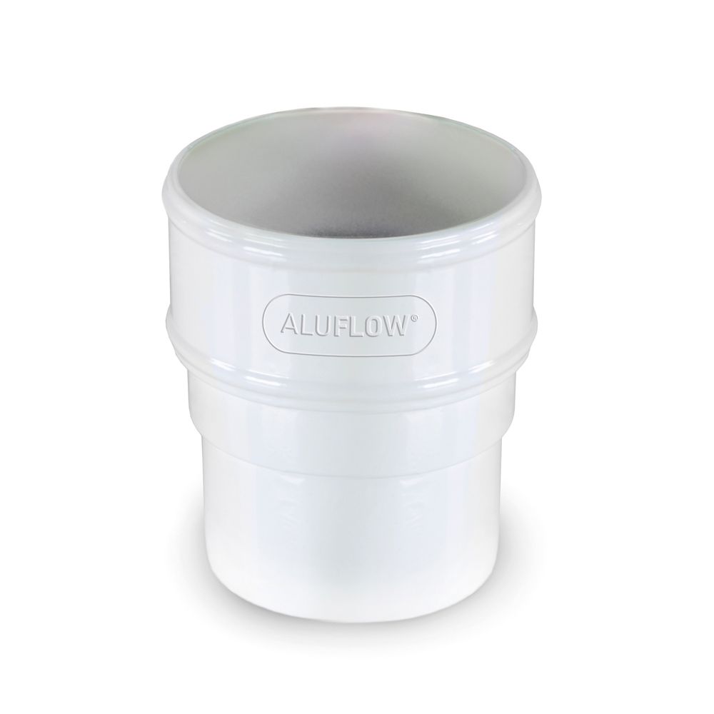 Aluflow Round Aluminium Downpipe Connector White 68mm Screwfix