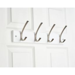Hardware Solutions 4-Hook Rail White 450mm x 125mm