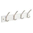 Hardware Solutions 4-Hook Rail White 450mm x 125mm