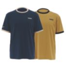 DEWALT Wilbury Short Sleeve T-Shirts Djion & Navy Medium 39-41" Chest 2 Pack