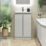Newland  Double Door Floor Standing Vanity Unit with Basin Matt Pearl Grey 500mm x 450mm x 840mm