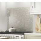 Laura Ashley Lisette Flint Self-Adhesive Glass Kitchen Splashback 600mm x 750mm x 6mm