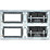 Knightsbridge SFR298BCG 13A 4-Gang DP Combination Plate Brushed Chrome with Colour-Matched Inserts