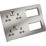 Knightsbridge SFR298BCG 13A 4-Gang DP Combination Plate Brushed Chrome with Colour-Matched Inserts