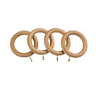 Universal Wooden 28mm Curtain Rings Natural 4 Pack
