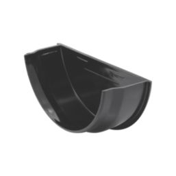 FloPlast  Half Round Internal Stop End Black 112mm