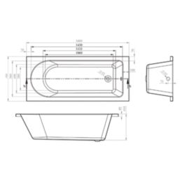 Florida  Single-Ended Bath Acrylic No Tap Holes 1600mm x 700mm