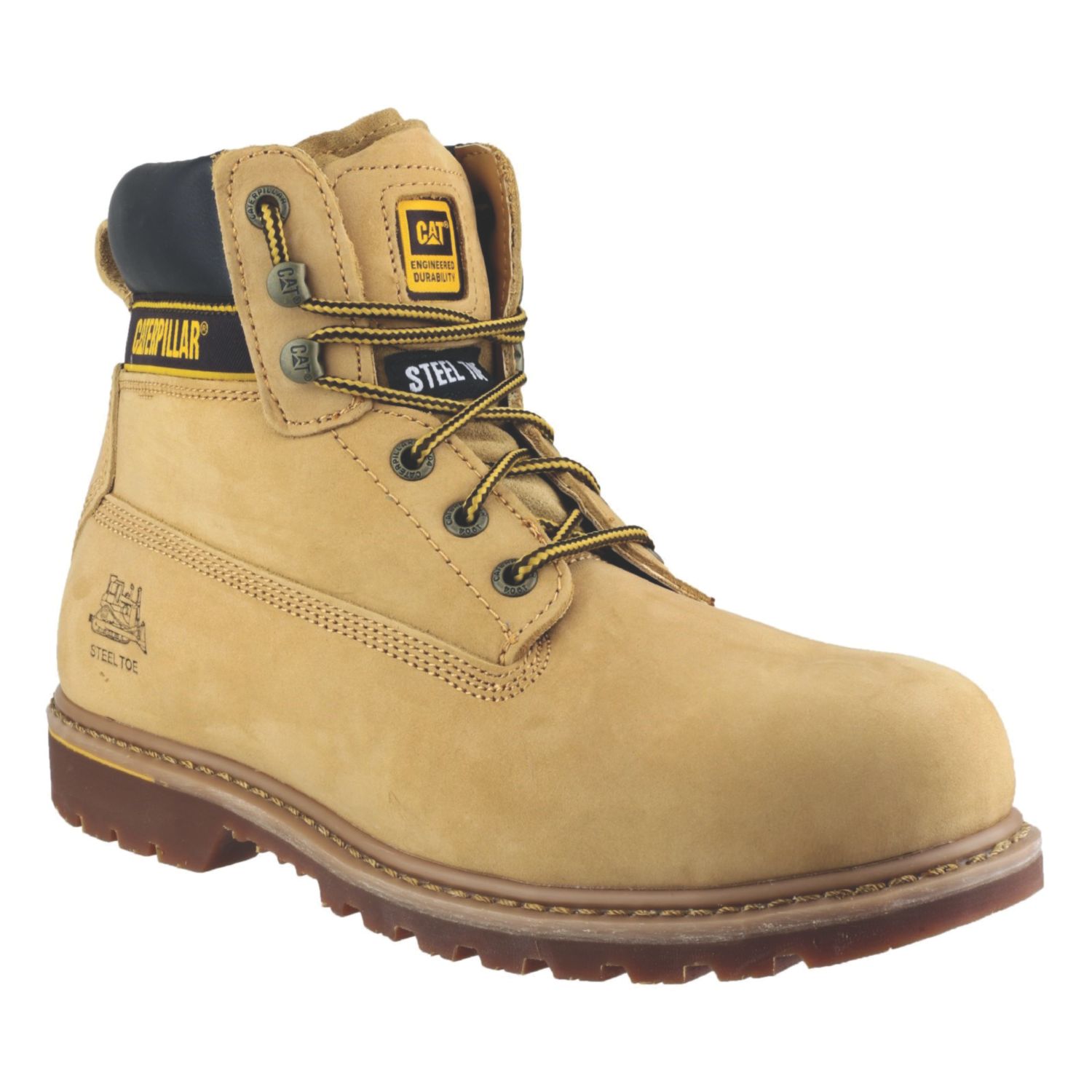 CAT Size 10 Honey Water-Resistant Steel Toe Cap Safety Boots (108CM)