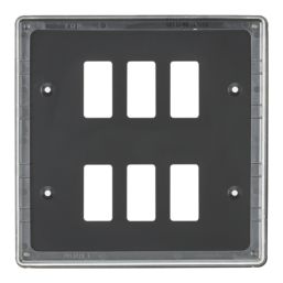 Knightsbridge  6-Module Grid Faceplate Matt Black