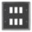 Knightsbridge  6-Module Grid Faceplate Matt Black