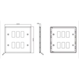 Knightsbridge  6-Module Grid Faceplate Matt Black