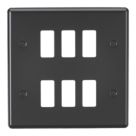 Knightsbridge  6-Module Grid Faceplate Matt Black