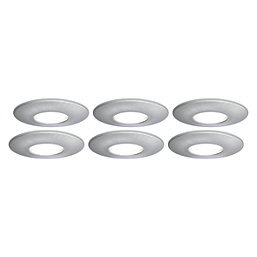 4lite  Fixed  Fire Rated Downlight Brushed Chrome 6 Pack